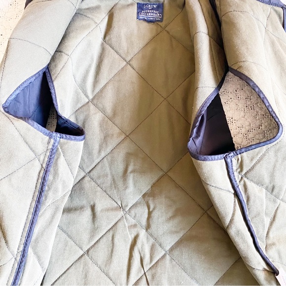 J. Crew Factory Walker Quilted Zip Vest, Black Olive Green, Small - Picture 6 of 11